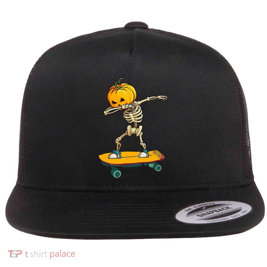 Spooky Skateboarder Halloween Costume Funny and Laidback Flatbill Hat