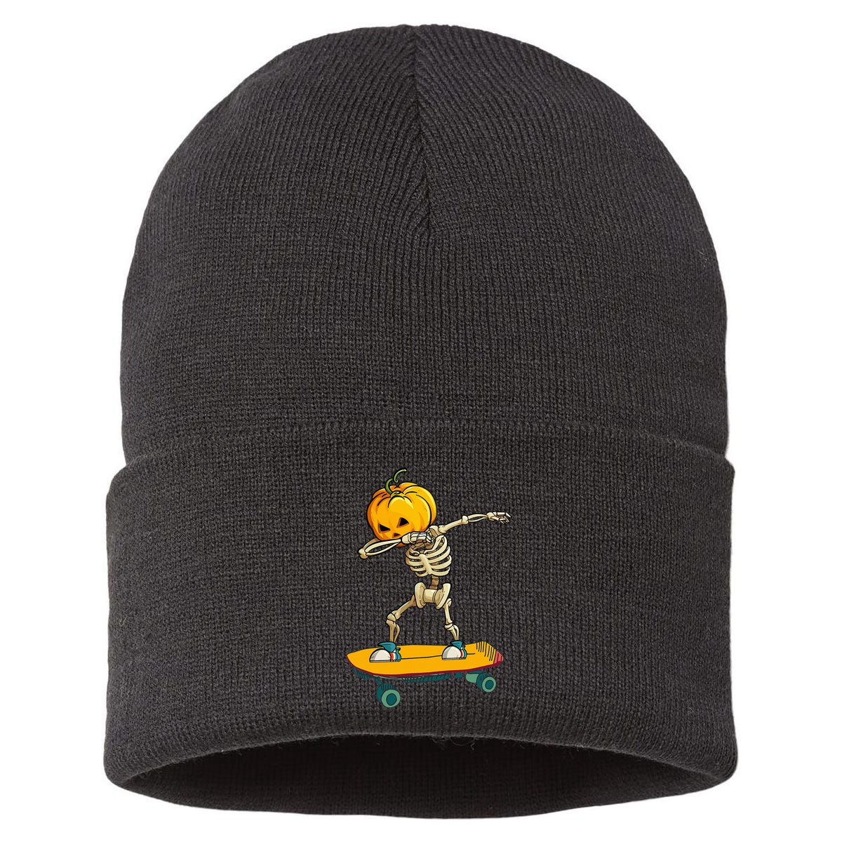 Spooky Skateboarder Halloween Costume Funny and Laidback Sustainable Knit Beanie