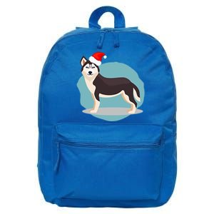 Santa Siberian Husky In Pocket Christmas Husky Lover Cool Gift 16 in Basic Backpack