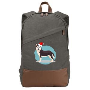 Santa Siberian Husky In Pocket Christmas Husky Lover Cool Gift Cotton Canvas Backpack