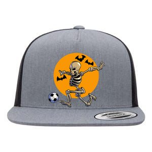 Soccer Skeleton Halloween Soccer Player Halloween Flat Bill Trucker Hat