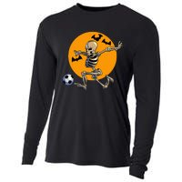 Soccer Skeleton Halloween Soccer Player Halloween Cooling Performance Long Sleeve Crew