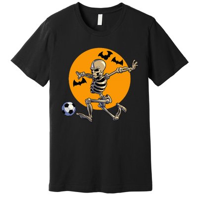 Soccer Skeleton Halloween Soccer Player Halloween Premium T-Shirt