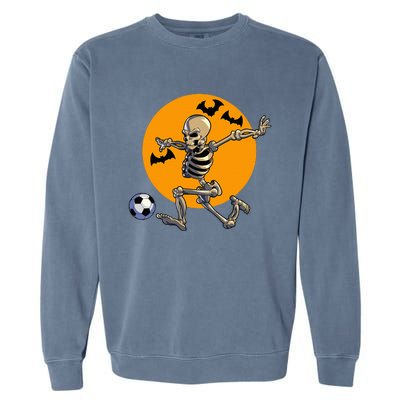 Soccer Skeleton Halloween Soccer Player Halloween Garment-Dyed Sweatshirt