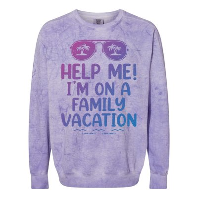 Summer Sunglasses Help Me Im On A Family Vacation Gift Colorblast Crewneck Sweatshirt