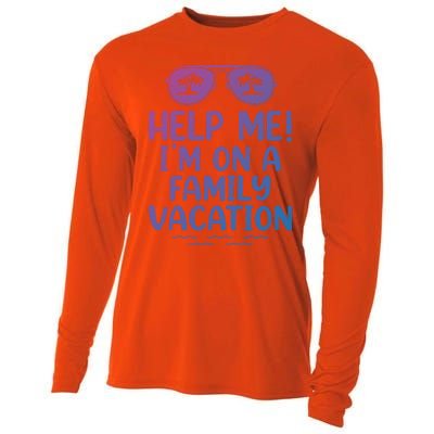 Summer Sunglasses Help Me Im On A Family Vacation Gift Cooling Performance Long Sleeve Crew