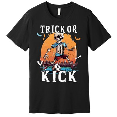 Soccer Skeleton Halloween Soccer Player Halloween Premium T-Shirt