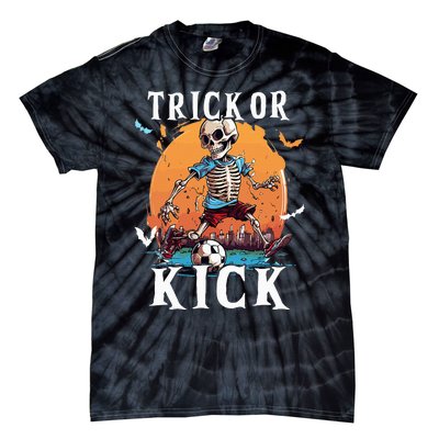 Soccer Skeleton Halloween Soccer Player Halloween Tie-Dye T-Shirt