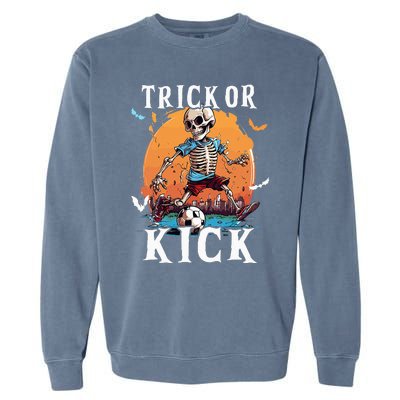 Soccer Skeleton Halloween Soccer Player Halloween Garment-Dyed Sweatshirt