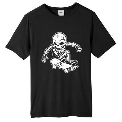 Skeleton Skateboarding Halloween Costume Funny Skull Skater Gift Tall Fusion ChromaSoft Performance T-Shirt