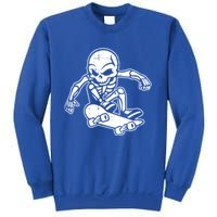 Skeleton Skateboarding Halloween Costume Funny Skull Skater Gift Sweatshirt