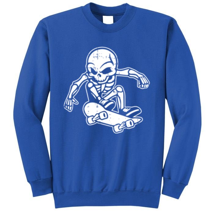 Skeleton Skateboarding Halloween Costume Funny Skull Skater Gift Sweatshirt