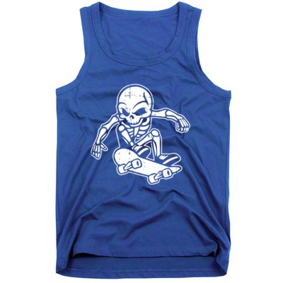 Skeleton Skateboarding Halloween Costume Funny Skull Skater Gift Tank Top