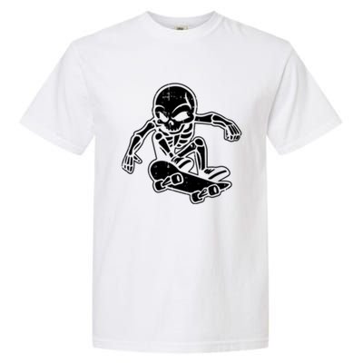 Skeleton Skateboarding Halloween Costume Funny Skull Skater Gift Garment-Dyed Heavyweight T-Shirt