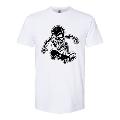 Skeleton Skateboarding Halloween Costume Funny Skull Skater Gift Softstyle® CVC T-Shirt