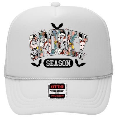 Spooky Season Halloween Horror Character Michael Jason Ghost High Crown Mesh Back Trucker Hat