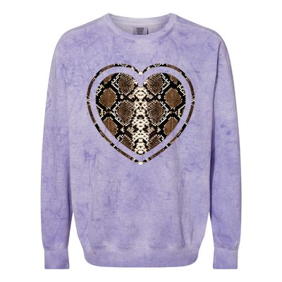 Snake Skin Heart Animal Colorblast Crewneck Sweatshirt