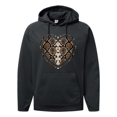 Snake Skin Heart Animal Performance Fleece Hoodie