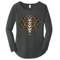 Snake Skin Heart Animal Women's Perfect Tri Tunic Long Sleeve Shirt