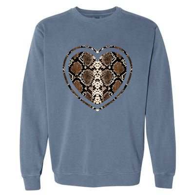 Snake Skin Heart Animal Garment-Dyed Sweatshirt