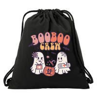 Spooky Squad Haunting Halloween Ghosts for Medical Heroes Drawstring Bag