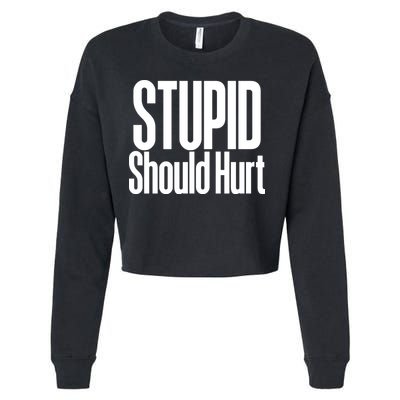 Stupid Should Hurt Cropped Pullover Crew