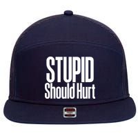 Stupid Should Hurt 7 Panel Mesh Trucker Snapback Hat