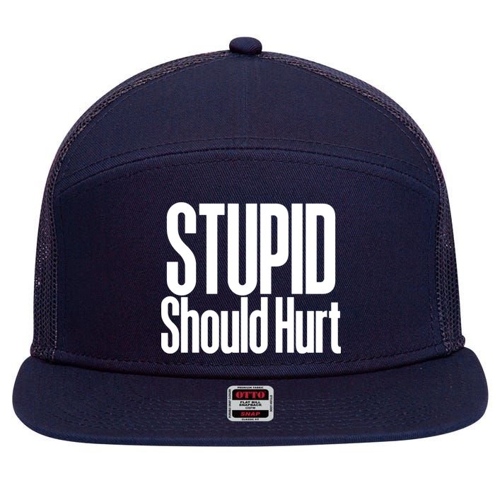 Stupid Should Hurt 7 Panel Mesh Trucker Snapback Hat