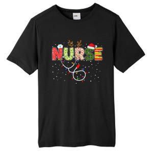 Stethoscope Santa Hat Reindeer Xmas Christmas Nurse Cool Gift Tall Fusion ChromaSoft Performance T-Shirt