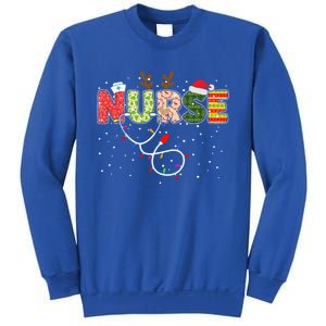 Stethoscope Santa Hat Reindeer Xmas Christmas Nurse Cool Gift Sweatshirt