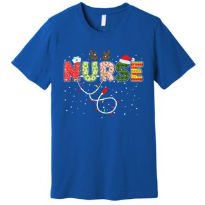 Stethoscope Santa Hat Reindeer Xmas Christmas Nurse Cool Gift Premium T-Shirt