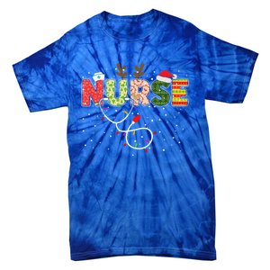 Stethoscope Santa Hat Reindeer Xmas Christmas Nurse Cool Gift Tie-Dye T-Shirt