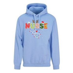 Stethoscope Santa Hat Reindeer Xmas Christmas Nurse Cool Gift Unisex Surf Hoodie