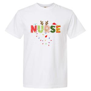 Stethoscope Santa Hat Reindeer Xmas Christmas Nurse Cool Gift Garment-Dyed Heavyweight T-Shirt