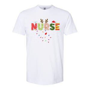 Stethoscope Santa Hat Reindeer Xmas Christmas Nurse Cool Gift Softstyle CVC T-Shirt