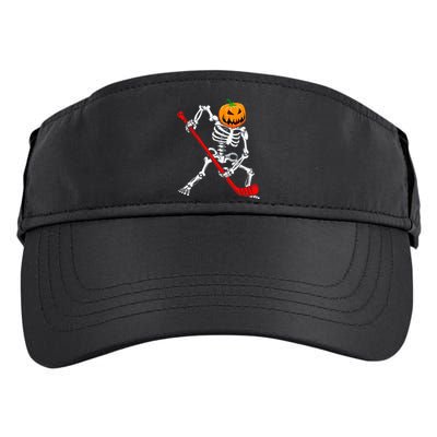 Spooky Skeleton Hockey Pumpkin Patch Adult Drive Performance Visor