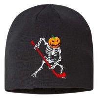 Spooky Skeleton Hockey Pumpkin Patch Sustainable Beanie