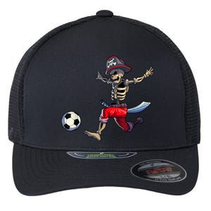 Soccer Skeleton Halloween Boy Soccer Pirate Halloween Flexfit Unipanel Trucker Cap