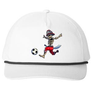 Soccer Skeleton Halloween Boy Soccer Pirate Halloween Snapback Five-Panel Rope Hat