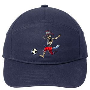 Soccer Skeleton Halloween Boy Soccer Pirate Halloween 7-Panel Snapback Hat