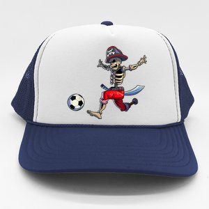 Soccer Skeleton Halloween Boy Soccer Pirate Halloween Trucker Hat