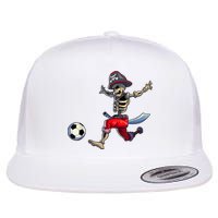 Soccer Skeleton Halloween Boy Soccer Pirate Halloween Flat Bill Trucker Hat