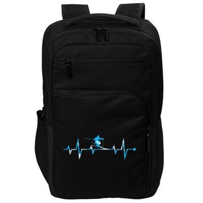 Skiing Ski Heartbeat Gift For Skiers Gift Impact Tech Backpack