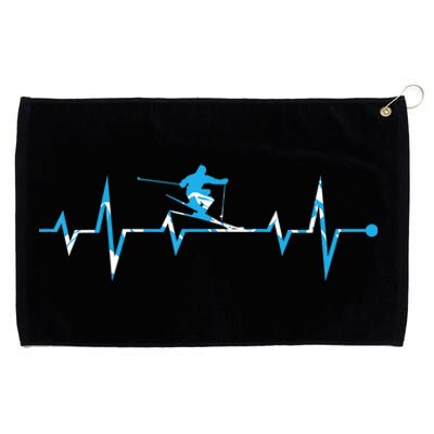 Skiing Ski Heartbeat Gift For Skiers Gift Grommeted Golf Towel