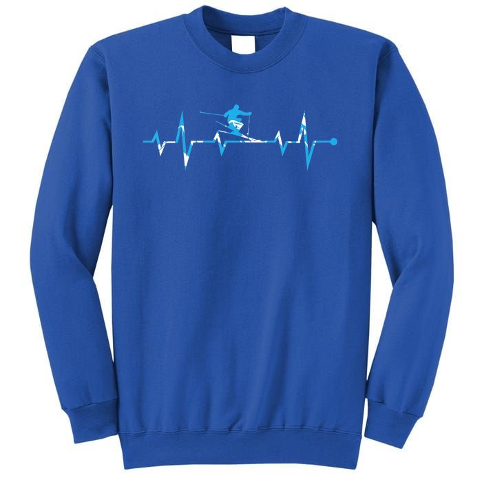 Skiing Ski Heartbeat Gift For Skiers Gift Sweatshirt