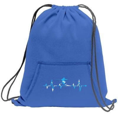 Skiing Ski Heartbeat Gift For Skiers Gift Sweatshirt Cinch Pack Bag