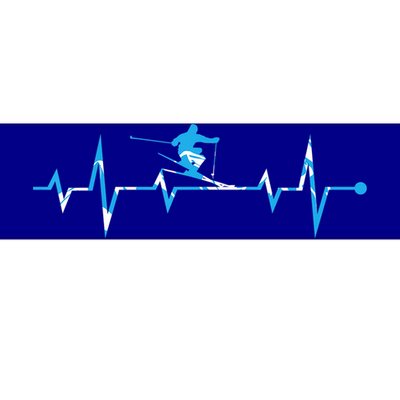 Skiing Ski Heartbeat Gift For Skiers Gift Bumper Sticker