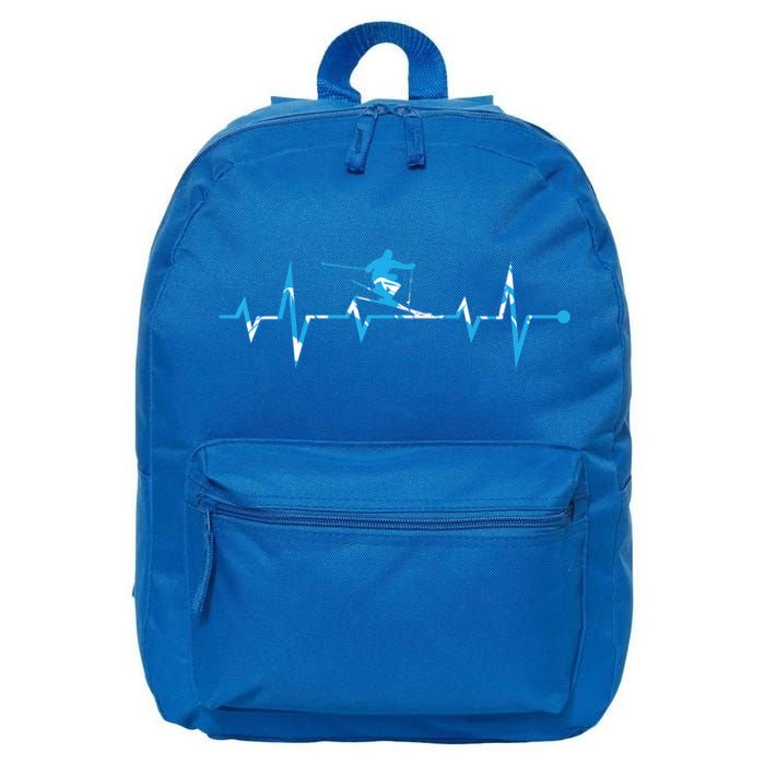 Skiing Ski Heartbeat Gift For Skiers Gift 16 in Basic Backpack