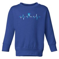 Skiing Ski Heartbeat Gift For Skiers Gift Toddler Sweatshirt