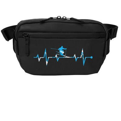 Skiing Ski Heartbeat Gift For Skiers Gift Crossbody Pack